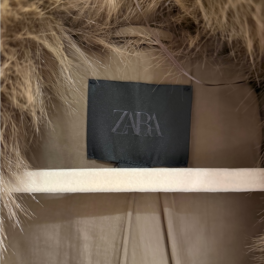 Zara Elegant Brown Teddy Jacket - Picture 6 of 7